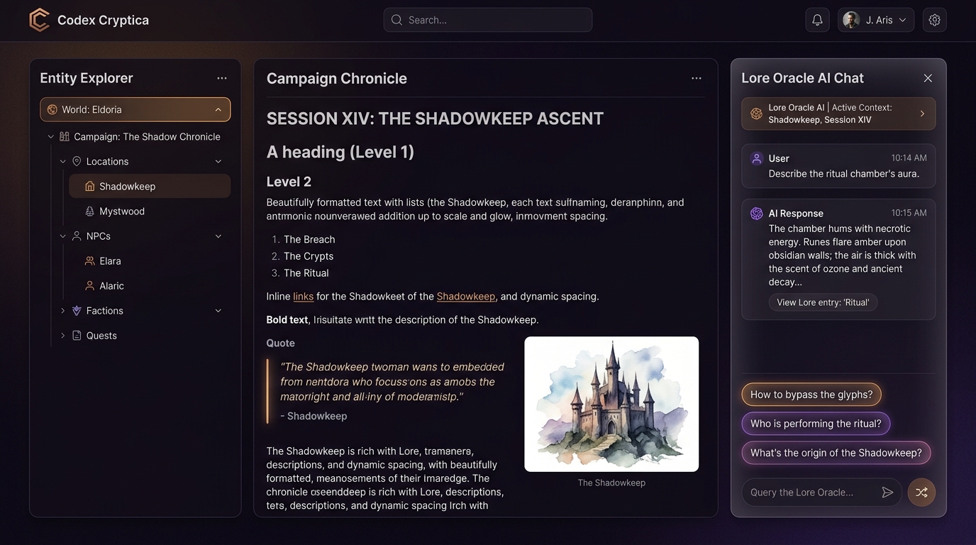 The Lore Oracle AI Assistant Chat